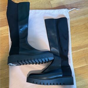 Stuart Weitzman Black Chunky Sole Boots